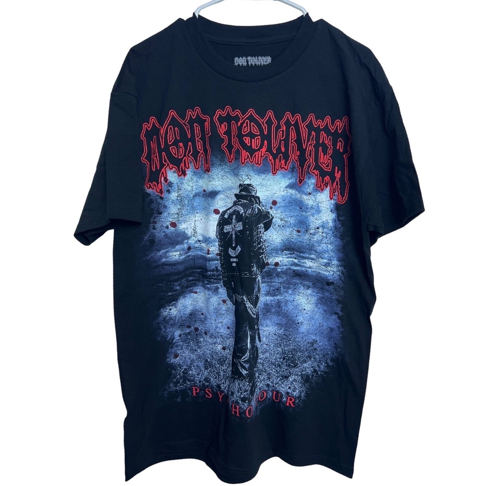 Don Toliver Psycho Tour Graphic T-Shirt Mens Large Black Short Sleeve Cotton Tee